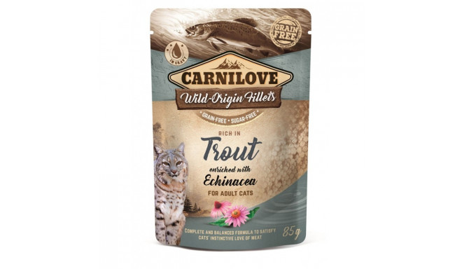 CARNILOVE CAT POUCH Wet cat food Trout, Echinacea 85 g