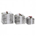 Dekoratiivsete karpide komplekt DKD Home Decor LED Metall Rotang Lumine (25 x 25 x 29 cm)