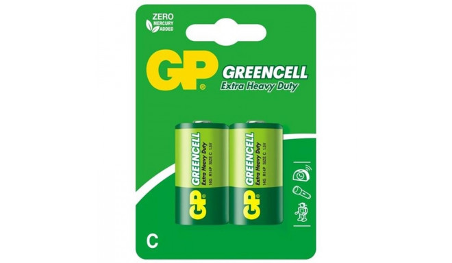 GP Greencell Extra Heavy Duty - Bateria C R14 1.5 V (2 szt.)
