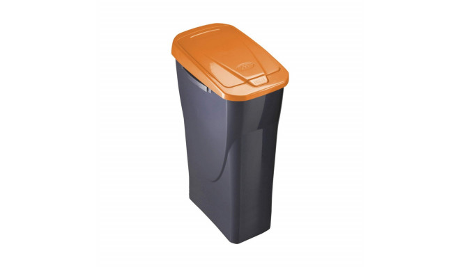 Rubbish bin Black/Orange polypropylene (15 L)