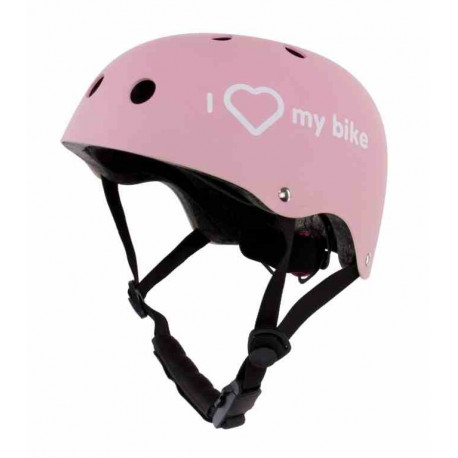 Kask M dla dzieci 3-7 lat HEART BIKE z lampką LED różowy