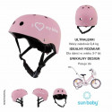Kask M dla dzieci 3-7 lat z lampką LED różowy