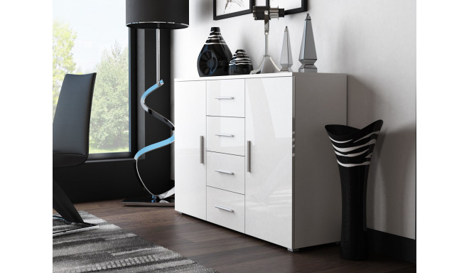 Cama elutoa kummut UNI WHITE valge/valge läikiv