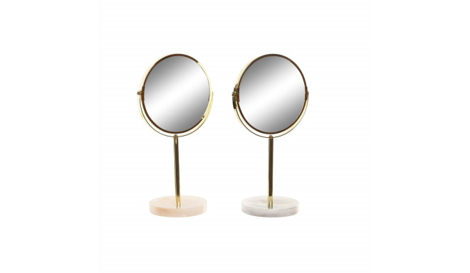 Mirror DKD Home Decor 18 x 13 x 35 cm Grey Beige Golden Metal White Resin Light grey (2 Units)