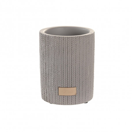 Glass DKD Home Decor Grey Cement 8 x 8 x 10 cm