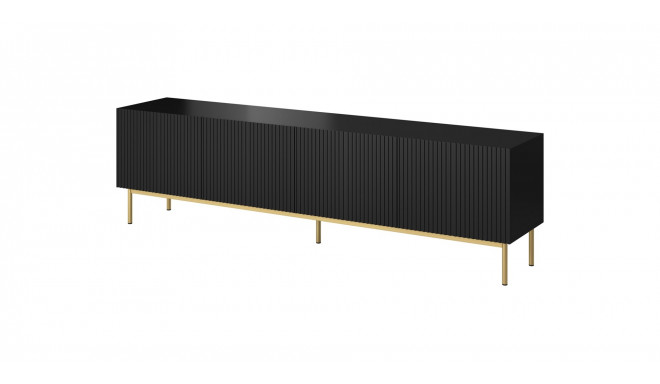 PAFOS RTV cabinet on golden steel frame 200x40x60 cm matte black