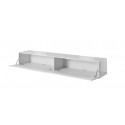 RTV SLIDE cabinet on black steel frame 200x40x50 cm all in gloss white