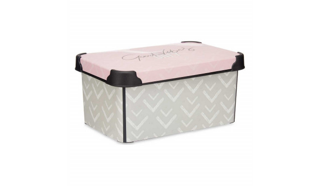 kaanega säilituskarp Kipit STYLE BOX-5L-1 Vibes Roosa Plastmass Prinditud 5 L