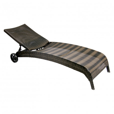 Lamamistool WICKER 73x196xH99cm, tumepruun, alumiinium, plastikpunutis