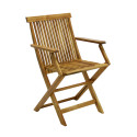 Chair FINLAY with armrests, light brown