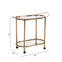 Serving cart GENUA 88x39xH76cm, golden