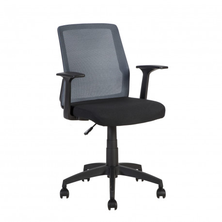 Töötool ALPHA 60x55xH87-97cm, must/hall