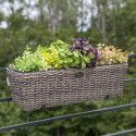 Кашпо балконное WICKER, 60x19xH18cм, тёмно-коричневый