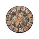 Lillepostament MOSAIC D20xH25cm, mosaiikplaat: tumahall/pruun kivi, must metallraam