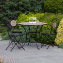 Laud MOSAIC D90xH70cm, mosaiikplaat: tumehall/pruun kivi, must metallraam