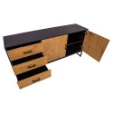 Kummut AMSTERDAM 160x40xH75cm, tamm/must