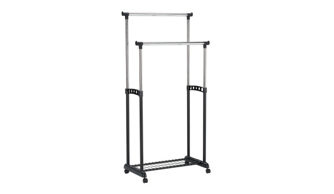 Clothes hanger trolley FRY 83x43xH93,5-168cm, black/chrome