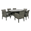 Садовая мебель GENEVA стол и 6 стульев (11869),180x120xH73см, рама: алюминий с плетением из пластика