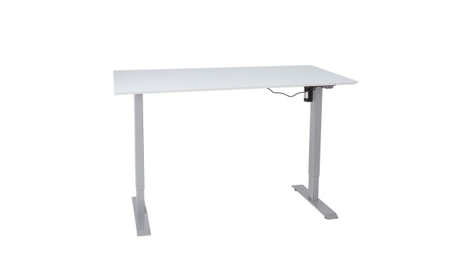 Töölaud ERGO 1-mootoriga 160x80xH71-121cm, hallikasvalge/hõbehall