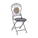 Aiamööbli komplekt MOSAIC laud D90xH70cm, 4 tooli (38666) 36x36xH93cm, mosaiikplaat: tumehall/pruun 