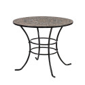 Aiamööbli komplekt MOSAIC laud D90xH70cm, 4 tooli (38666) 36x36xH93cm, mosaiikplaat: tumehall/pruun 