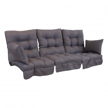 Kiigepadjad ROMA 56x108x10cm/3tk, tumehall, 50% polüester, 50% puuvill