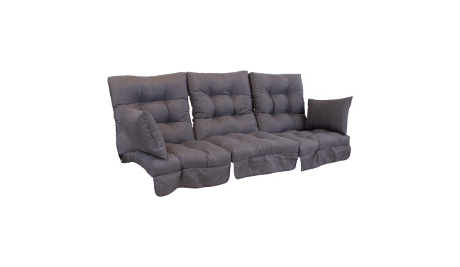 Kiigepadjad ROMA 56x108x10cm/3tk, tumehall, 50% polüester, 50% puuvill