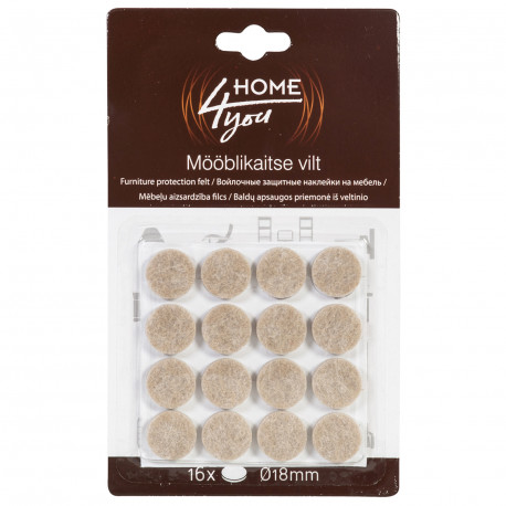 Mööblikaitse vilt D18mm x 16tk, beez