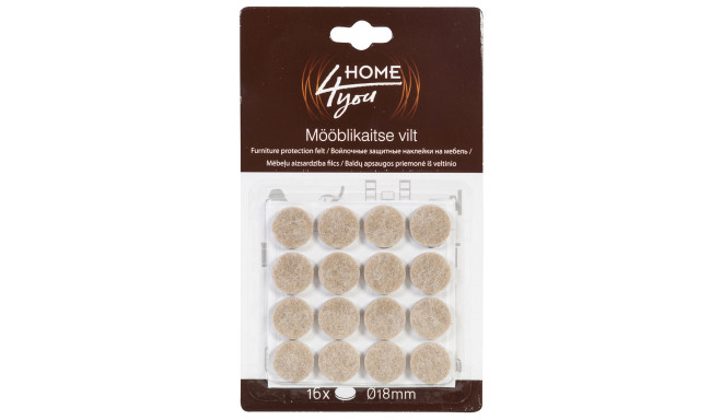 Mööblikaitse vilt D18mm x 16tk, beez