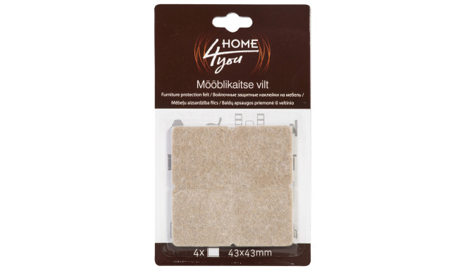 Mööblikaitse vilt 43x43mm x 4tk, beez