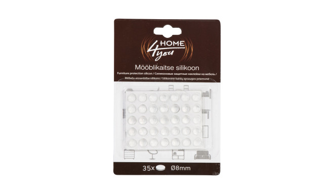 Mööblikaitse silikoon D8mm x 35tk, läbipaistev