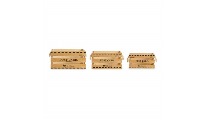Set of decorative boxes Post Card Brown 30 x 20 x 40 cm