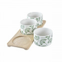 Set za Predjelo DKD Home Decor Lehed Bambus Keraamika (28 x 9,7 x 1,5 cm) (4 Tükid, osad)