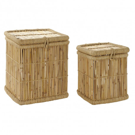 Korvide Komplekt DKD Home Decor Naturaalne Bambus Köis (2 Tükid, osad)