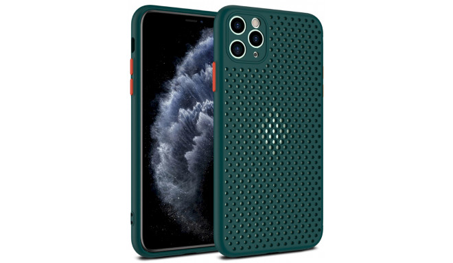 Fusion Breathe Case Silikona Aizsargapvalks Priekš Apple iPhone 12 Pro Max Zaļš