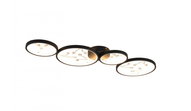 LED laelamp TRIO Groovy, 37W, 3000K, 4600lm, must/kuldne, 95 x 6 x 40 cm