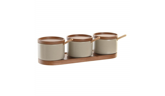 Cukurtrauks DKD Home Decor Brūns Bēšs Kaučuka koks 29 x 10 x 7 cm