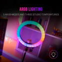 Mars Gaming MGRING Tripod Statīvs ar RGB Gredzena lampu 1,5m / 1200lm / 10"