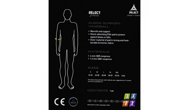 Elbow pad with Select 6603 stiffener (XL)