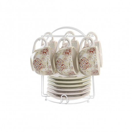 Kafijas komplekts DKD Home Decor Zaļš Bēšs Metāls Dolomite 180 ml