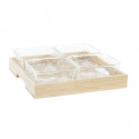 Snack tray DKD Home Decor Crystal Natural Bamboo (21 x 21 x 6 cm) (280 ml)