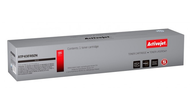 Activejet ATP-KXFA92N Toner (replacement for Panasonic KXFAT92/KXFAT411; Supreme; 2000 pages; black)