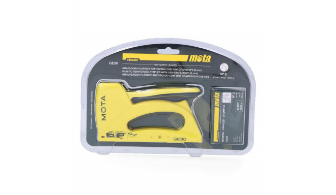 Stapler Mota GE30 Classic Nº3 1000 Staples Yellow 8 mm