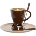 DKD Home chocolate fondue set, brown