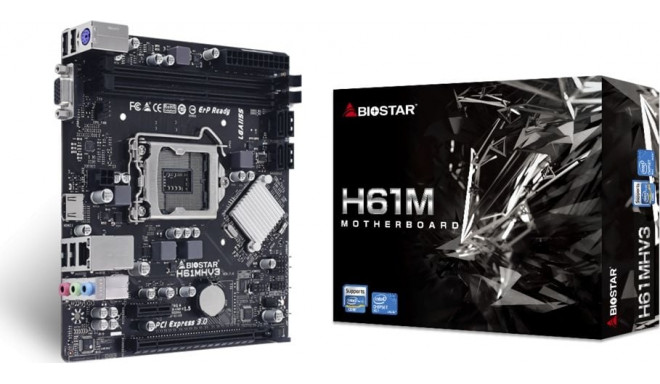 Biostar H61MHV3 emaplaat Intel® H61 LGA 1155 (Socket H2) micro ATX