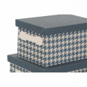Set of Stackable Organising Boxes DKD Home Decor Polyester (3 Units)