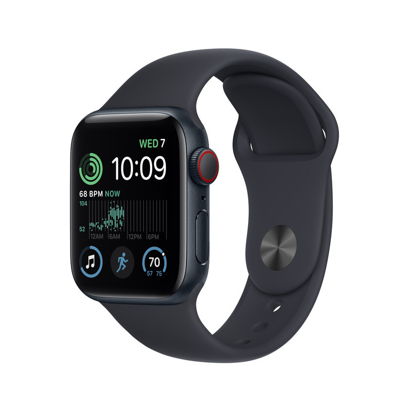 Apple Watch SE 2 GPS + Cellular 40mm Sport Band, midnight (MNPL3EL/A)