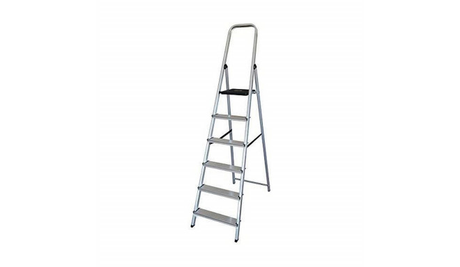 6-step folding ladder EDM Aluminium (48 x 10,5 x 193 cm)