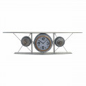 Sienas pulkstenis DKD Home Decor Stikls Dzelzs Lidmašīna Koks MDF Tumši pelēks (120 x 21 x 33.5 cm)
