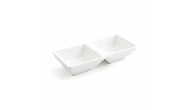 Snack tray Quid Select White Ceramic 15 x 7 cm (12 Units) (Pack 12x)